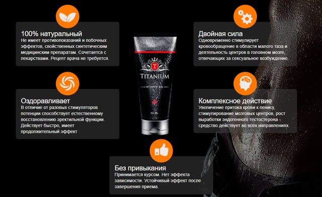 Титаниум (titanium) гель для мужчин: отзывы, инструкция по применению, купить
