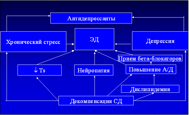 Импотенция при сахарном диабете 2 типа: лечение и профилактика