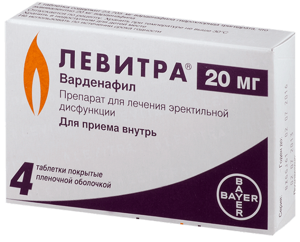 Левитра: инструкция по применению, цена, отзывы